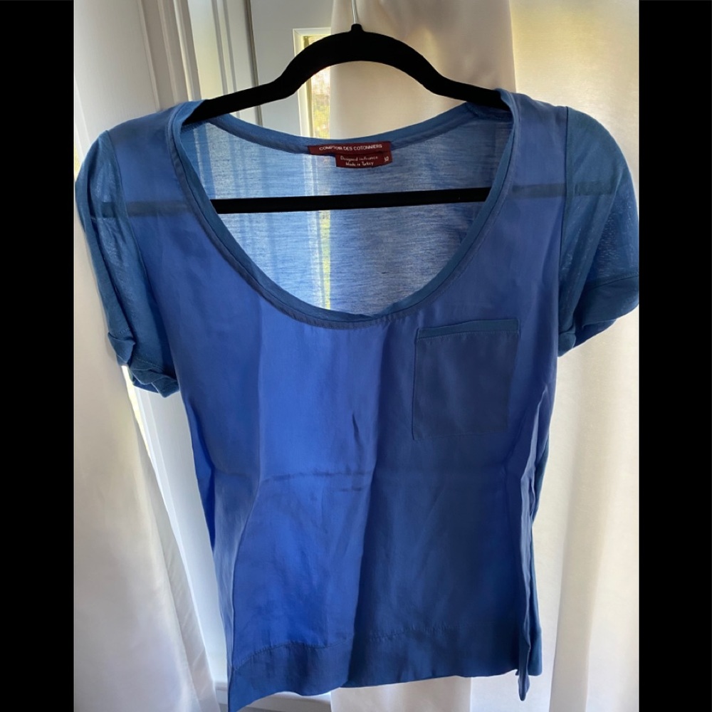 Blue Silk and Cotton Tshirt